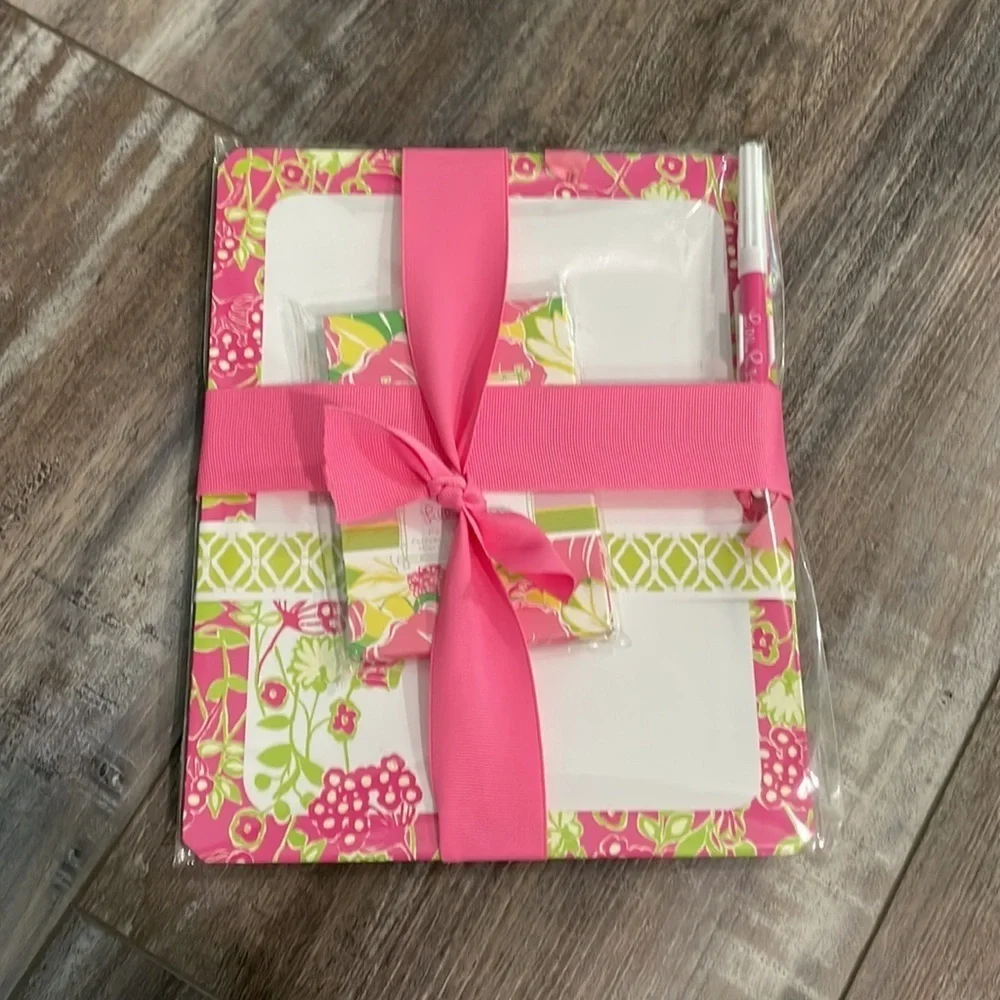Lilly Pulitzer White Board in Bloomers & Pocket Pad in Havana Good Time NWT